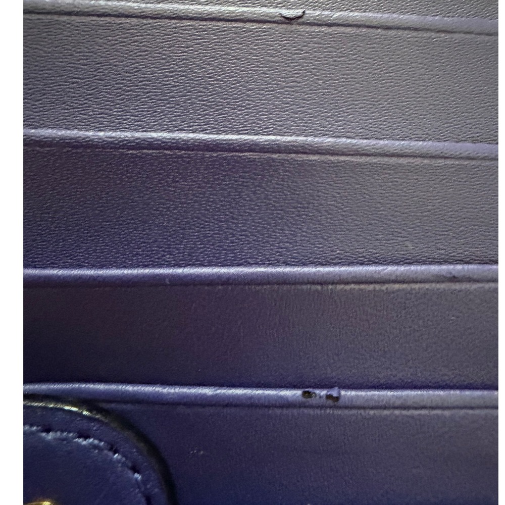kate spade purple pebbled leather continental wallet with gold hardware - Picture 7 of 13
